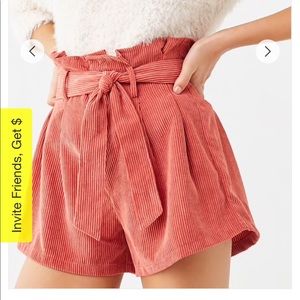 Forever 21 Corduroy paper bag shorts